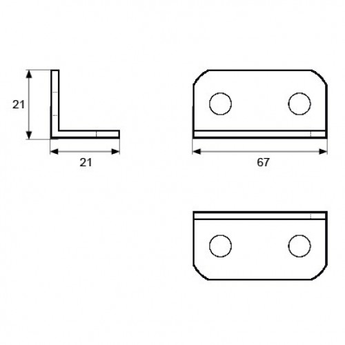 ANGULO REFUERZO AN07 21x21x67mm ZN