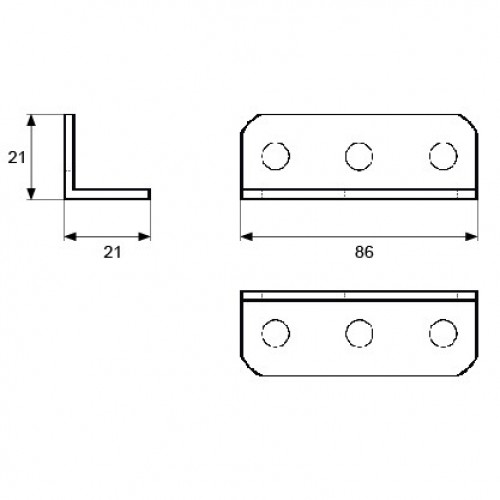 ANGULO REFUERZO AN08 21x21x86mm ZN
