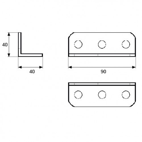 ANGULO REFUERZO AN09 40x40x90mm ZN