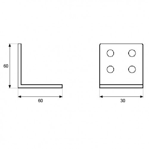 ANGULO REFUERZO AN04 60x60x30mm ZN