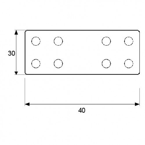 PLACA RECTA UNION PLC08 40x30mm ZN