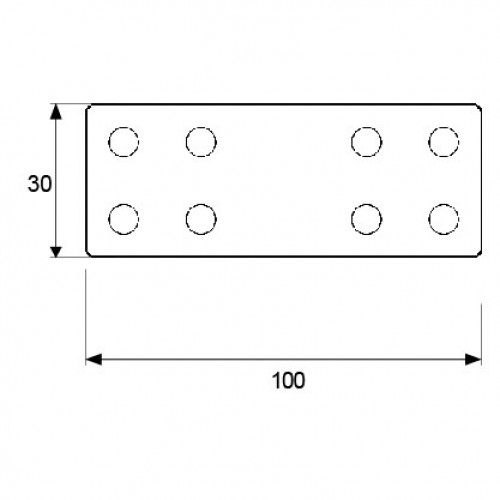 PLACA RECTA UNION PLC08 100x30mm ZN
