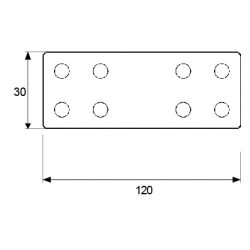 PLACA RECTA UNION PLC08 120x30mm ZN