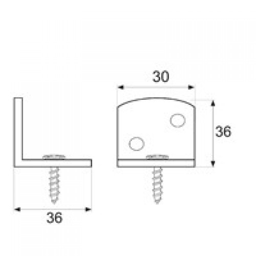 ANGULO ANCLAJE C/TORNILLO AN19 30x36mm ZN