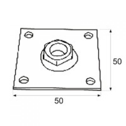 PLACA C/TUERCA PLC12 M8x50x50mm ZN