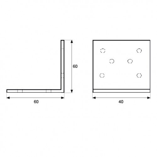 ANGULO PESANTE AN14 60x60x40mm ZN