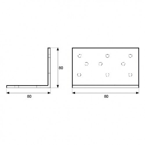 ANGULO PESANTE AN14 80x80x80mm ZN