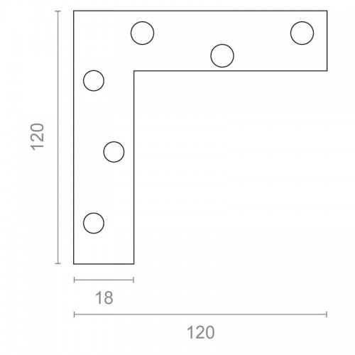 ET ESCUADRA PLANA PLC05 120x120x18mm ZN