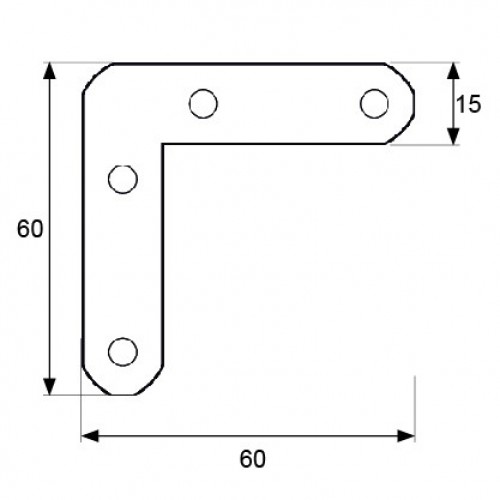 ET ESCUADRA PLANA PLC04 60x60x15mm BC