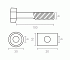 TORNILLO CAMA TRN12 9x100mm BC