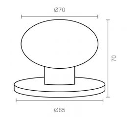 POMO PUERTA LISO PP02 70mm LP