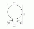 POMO PUERTA BOLA PP04 75mm NS