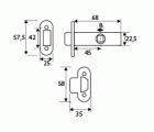 PICAPORTE TUBULAR C/R PCT03 45mm LTD