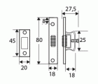 PICAPORTE RODILLO PCT05 80x18mm BC
