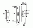 PICAPORTE RODILLO PCT05 120x23mm BC