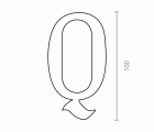 BL LETRA LATON Q LTR01 100mm NE*