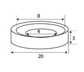 NEODIMIO ARO AVELLANADO IM31 20x3mm (8-4) NI