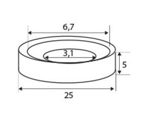 NEODIMIO ARO AVELLANADO IM31 25x5mm (6,7-3,1) NI