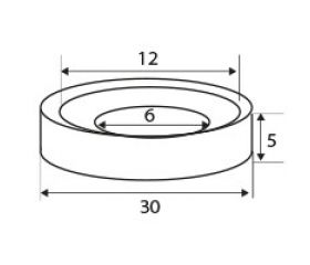 NEODIMIO ARO AVELLANADO IM31 30x5mm (12-6) NI