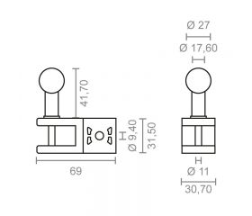JGO SOPORTE BARANDILLA TOLDO TLD01 BL