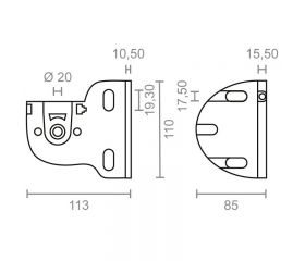 JGO SOPORTE EJE TOLDO TLD03 BL