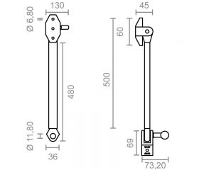 BL JGO BRAZO TOLDO STOR TLD10 500mm BL