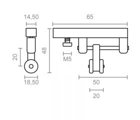 POLEA CORREDERA PERGOLA TLD21 20mm NE