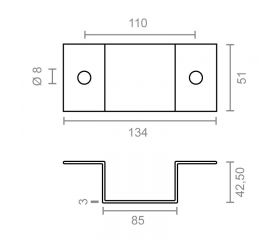 ABRAZADERA PARED P/PERFIL 80/40 TLD24 NE