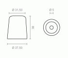 TOPE PUERTA ATORNILLAR TP18 38mm MA