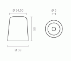 TOPE PUERTA ATORNILLAR TP18 50mm BL