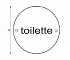PLACA IDENTIFICATIVA TOILETTE PLP08 75mm IN