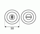 MULETILLA ROSETA C/LLAVE C/R 1095 50mm LTD