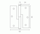 BISAGRA CR BS18 IZDA 90x65x2,5mm IN