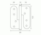 BISAGRA CRS BS17 IZDA 100x86x3mm IN