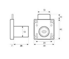 CERRADURA MUEBLE CM01 26mm CB