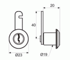CERRADURA BUZON RECTA CM04 20mm CB