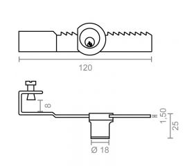 CERRADURA VITRINA CM08 120mm CB (LL/I)