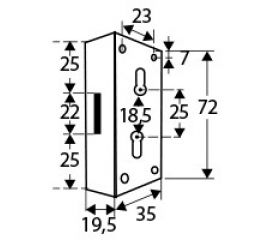 CERRADURA FALLEBA CM18 18,5mm BL