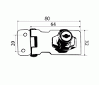 CERRADURA MUEBLE HEBILLA CM19 80x32mm CB