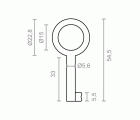 LLAVE CERRADURA MUEBLE CM21 35mm OR