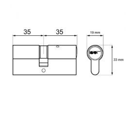 CILINDRO SERRETA CS03 L15 35x35mm LT