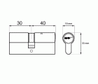 CILINDRO SERRETA CS03 L15 30x40mm NI