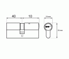 CILINDRO SERRETA CS03 L15 40x10mm LT