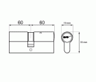 CILINDRO SERRETA CS03 L15 60x60mm NI