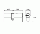 CILINDRO SERRETA CS03 L15 40x80mm NI
