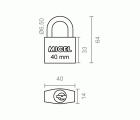 CANDADO ARCO NORMAL CN01 40mm LT
