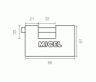 CANDADO RECTANGULAR CN03 90mm LT (LL/I)