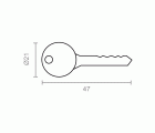 LLAVE BRUTO CANDADO CN01/CN02 40mm NI