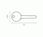 LLAVE BRUTO CANDADO CN04 50mm NI