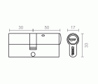 CILINDRO SEGURIDAD CS09 L15 30x50mm NI